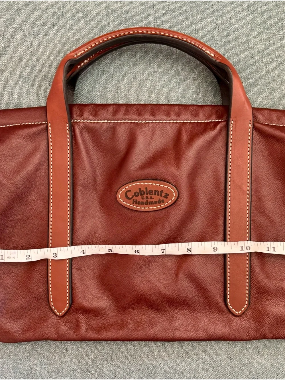 Handmade Brown Leather Tote Bag